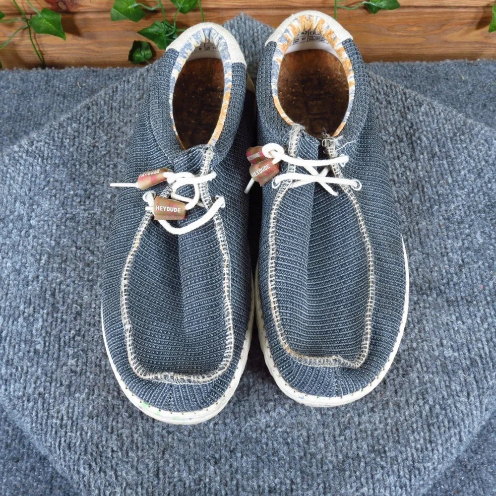 Hey Dude Wally Eco Sox Aegean Mens‎ Loafers Size 9 Daily Wear Blue Knit Shoes